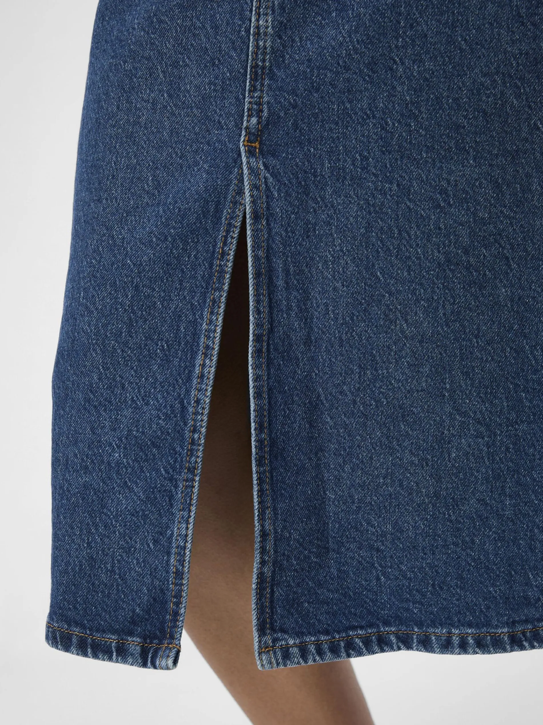 DENIM MIDDELLANGE ROK