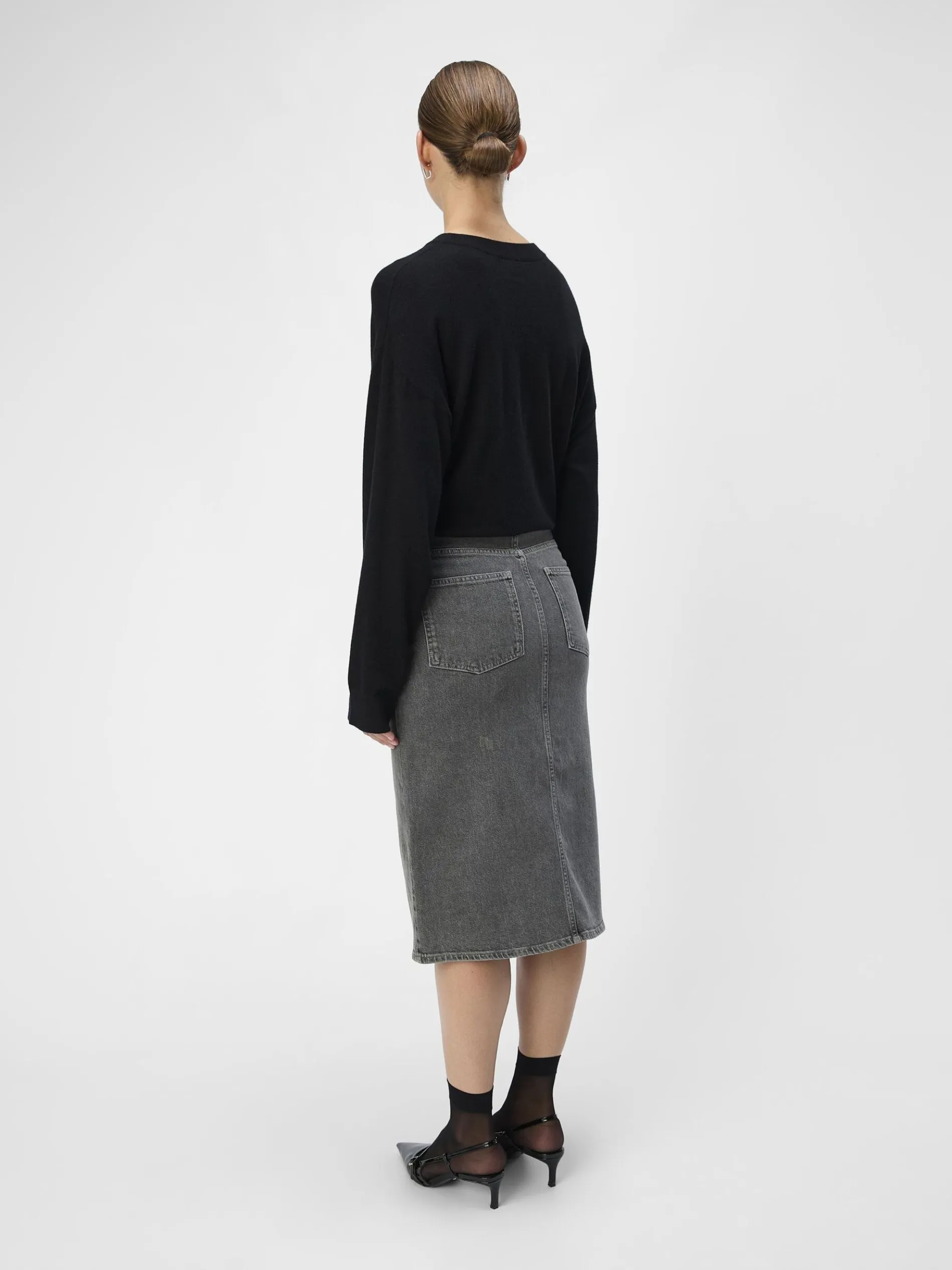 DENIM MIDDELLANGE ROK