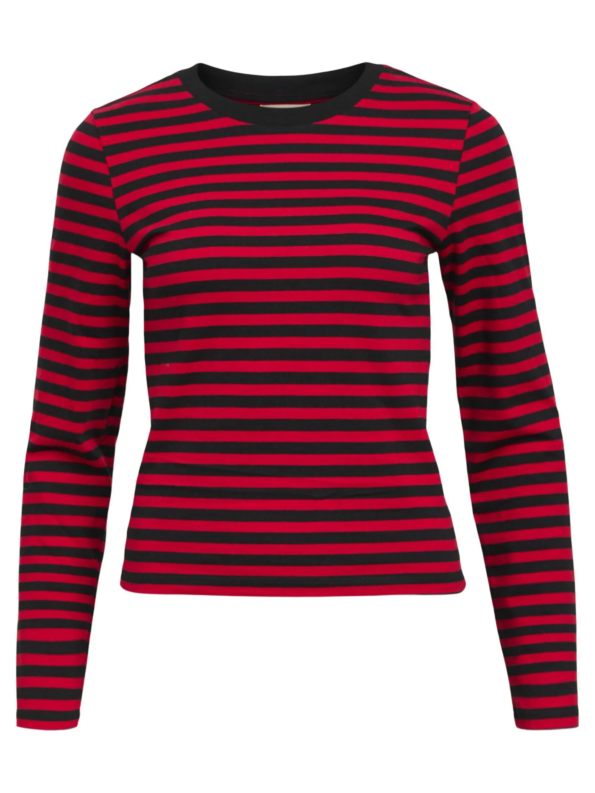 GESTREEPT T-SHIRT MET LANGE MOUWEN