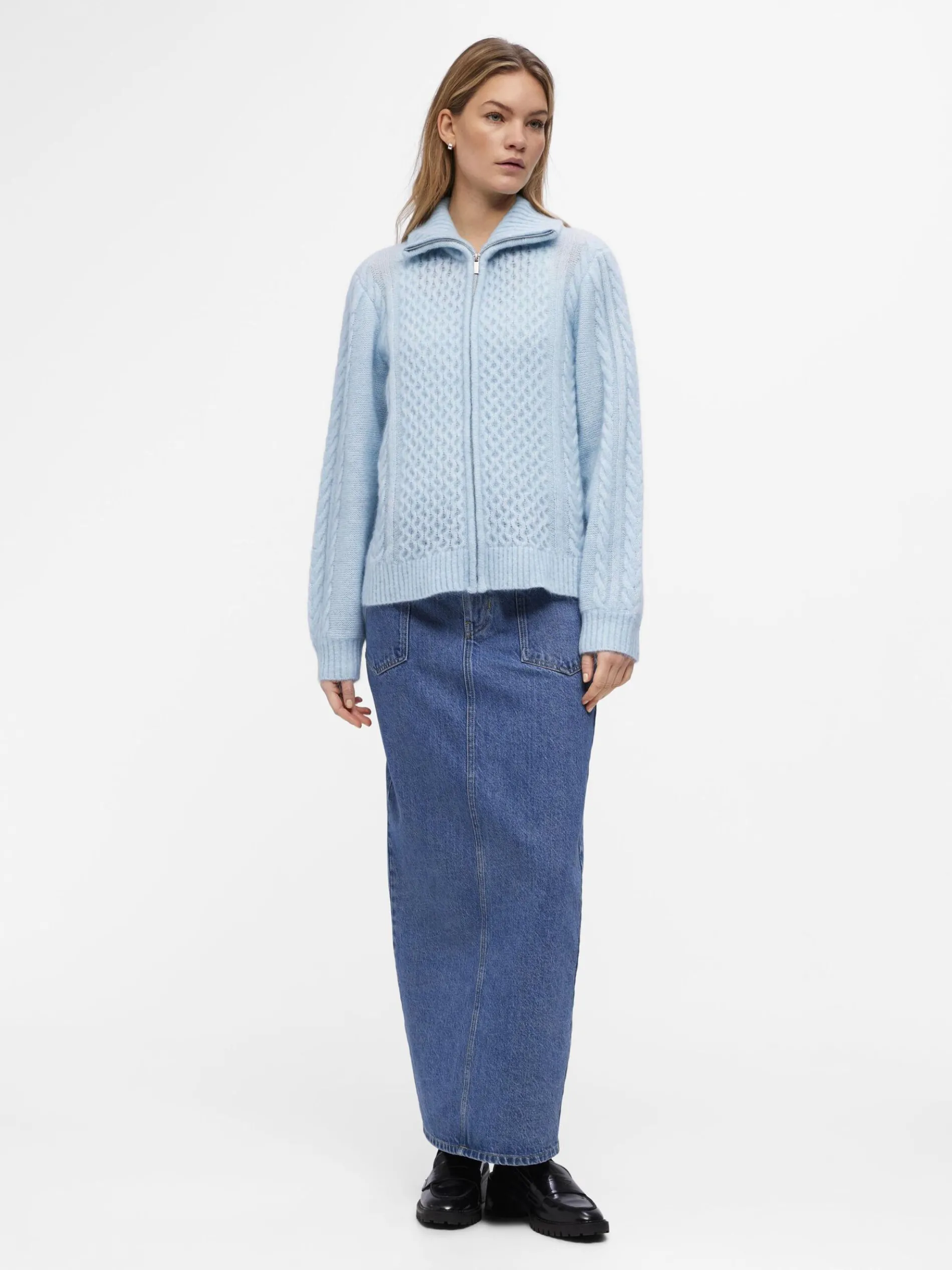 HOGE HALS GEBREID VEST