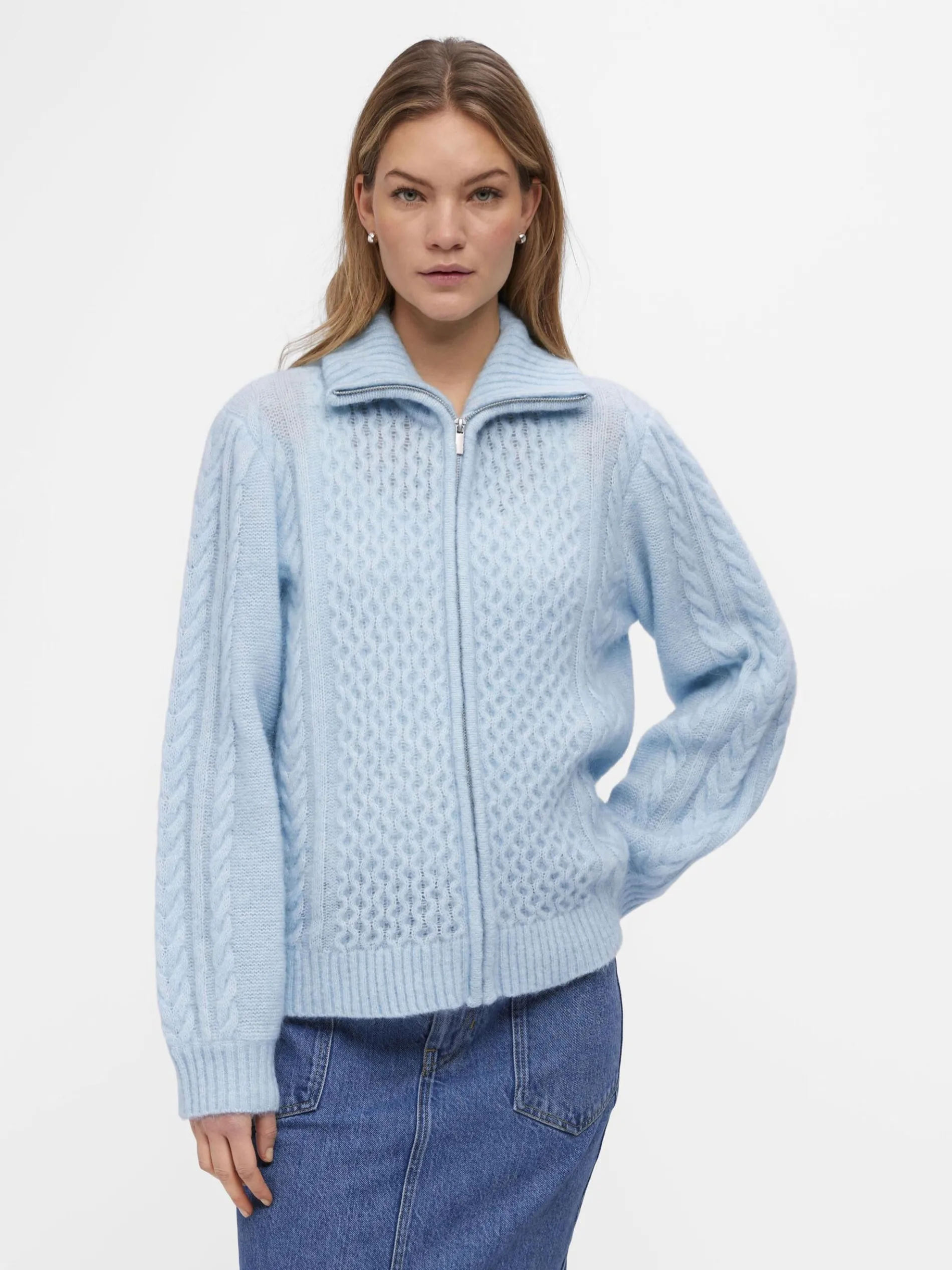 HOGE HALS GEBREID VEST