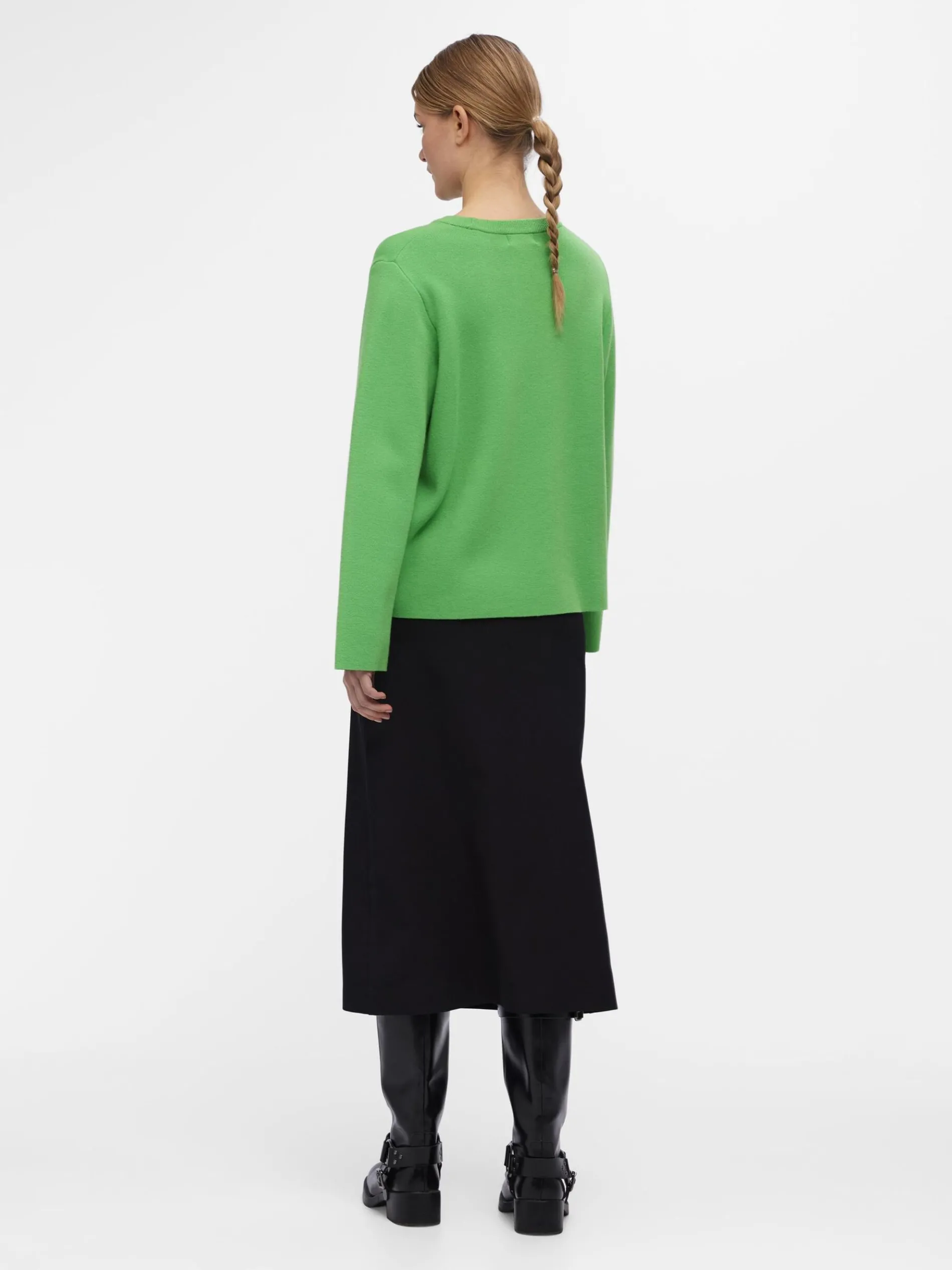 LANGE MOUWEN GEBREIDE TRUI