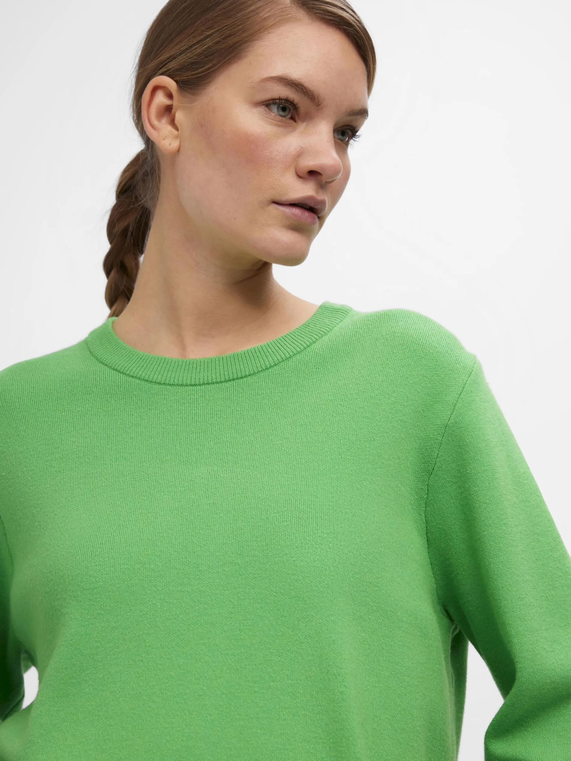 LANGE MOUWEN GEBREIDE TRUI