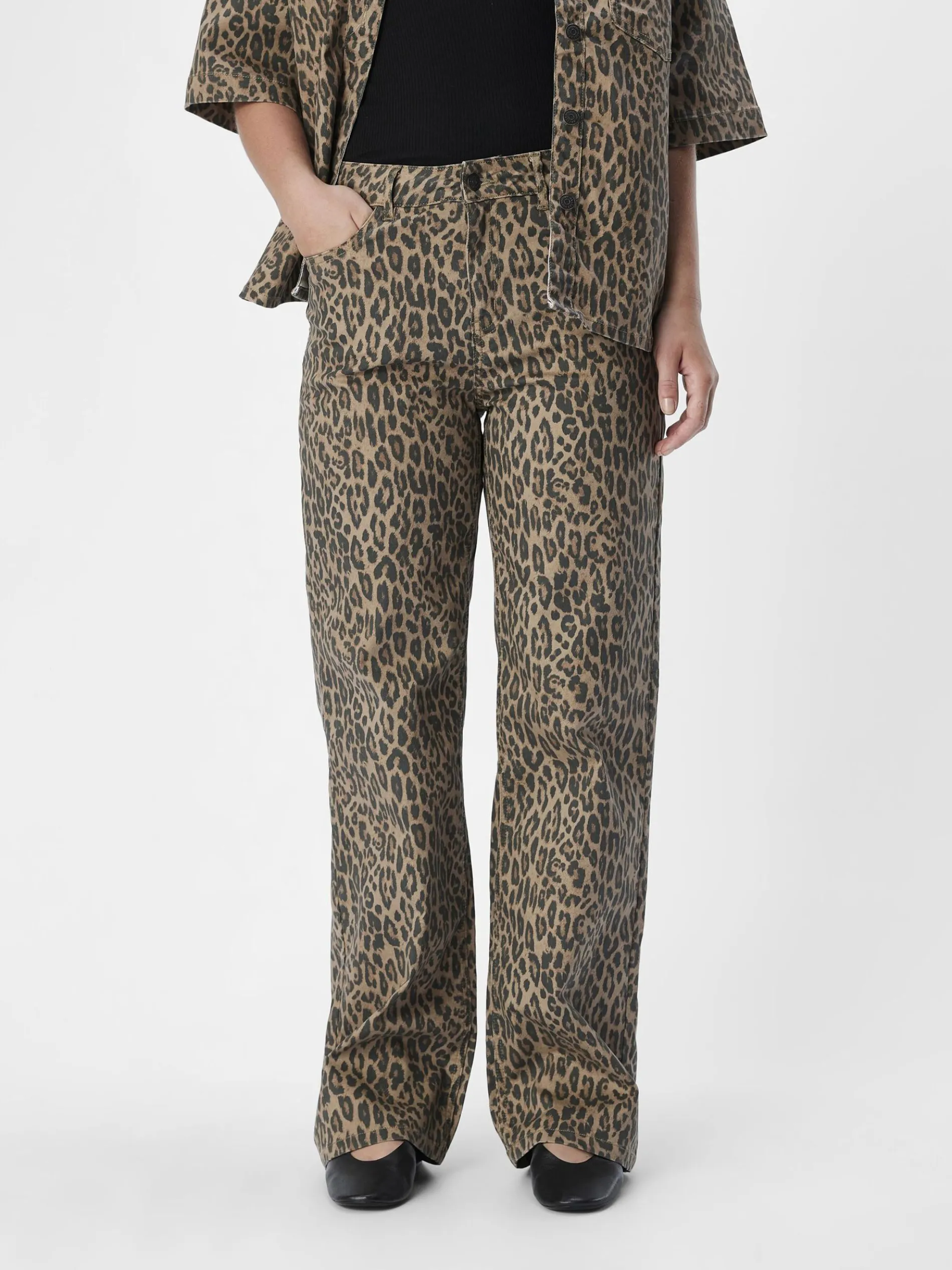 LUIPAARDPRINT WIDE LEG JEANS